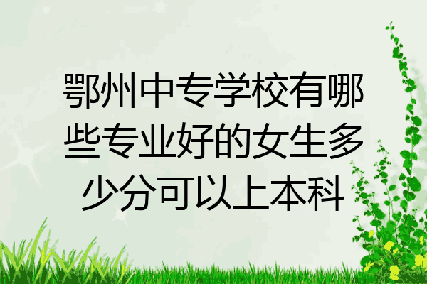 鄂州中专学校有哪些专业好的女生多少分可以上本科
