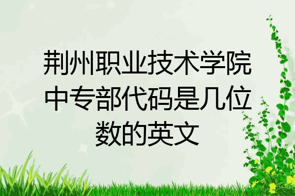 荆州职业技术学院中专部代码是几位数的英文