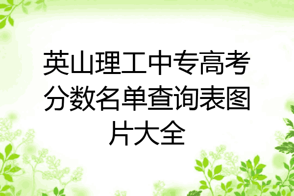 英山理工中专高考分数名单查询表图片大全