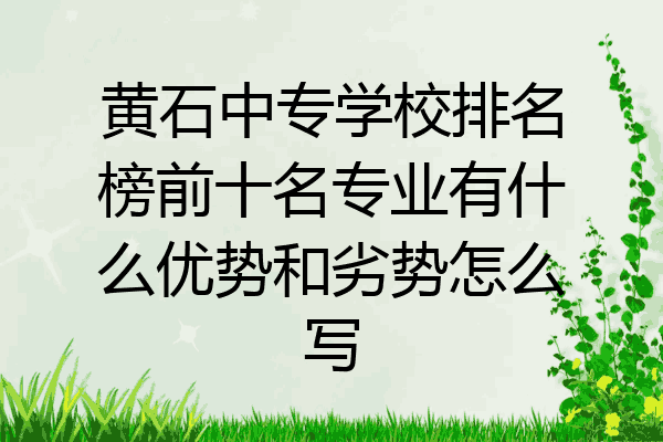黄石中专学校排名榜前十名专业有什么优势和劣势怎么写