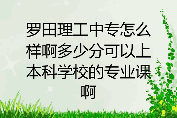 罗田理工中专怎么样啊多少分可以上本科学校的专业课啊