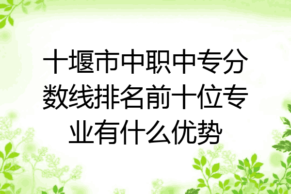 十堰市中职中专分数线排名前十位专业有什么优势