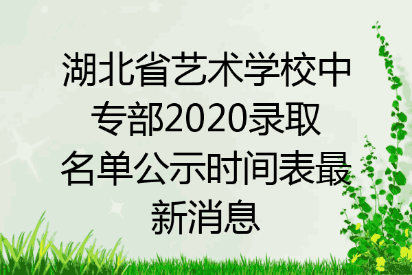 湖北省艺术学校中专部2020录取名单公示时间表最新消息