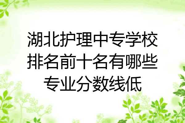 湖北护理中专学校排名前十名有哪些专业分数线低