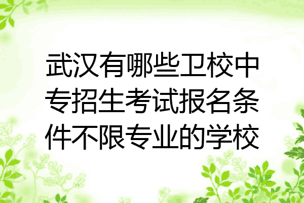武汉有哪些卫校中专招生考试报名条件不限专业的学校