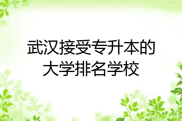 武汉接受专升本的大学排名学校