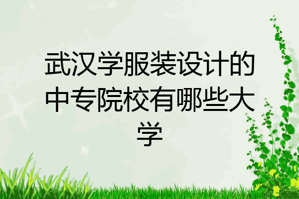 武汉学服装设计的中专院校有哪些大学