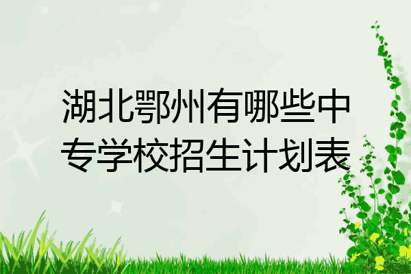 湖北鄂州有哪些中专学校招生计划表
