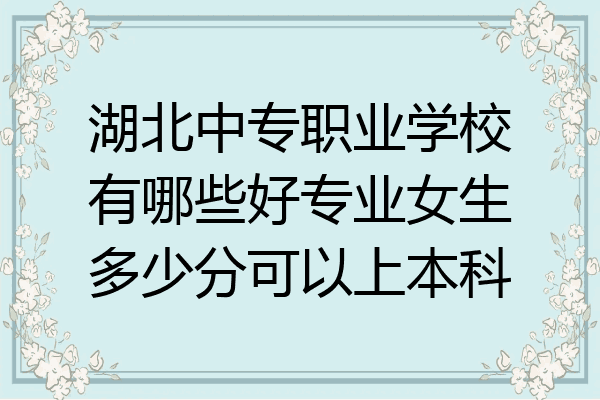 湖北中专职业学校有哪些好专业女生多少分可以上本科