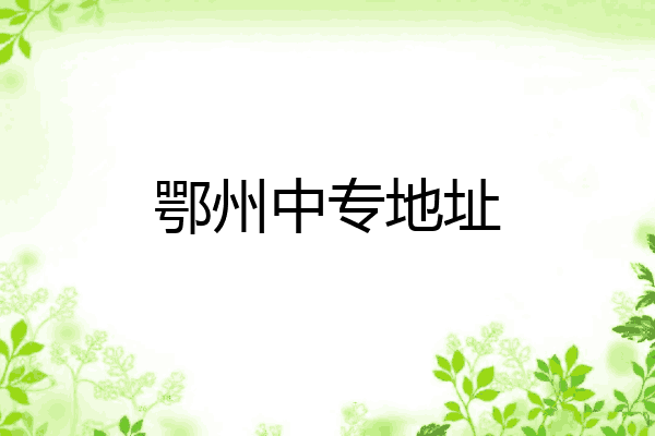 鄂州中专地址
