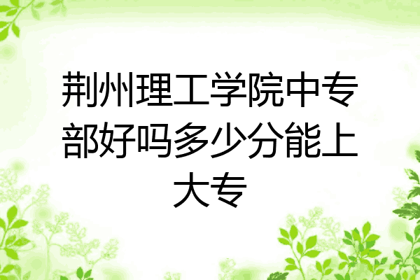 荆州理工学院中专部好吗多少分能上大专