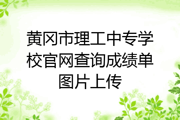 黄冈市理工中专学校官网查询成绩单图片上传