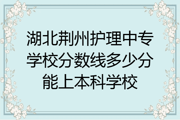 湖北荆州护理中专学校分数线多少分能上本科学校