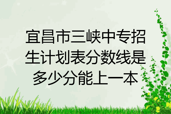 宜昌市三峡中专招生计划表分数线是多少分能上一本