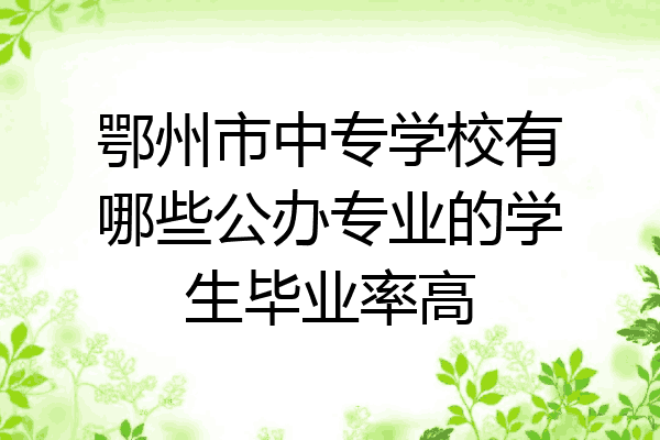 鄂州市中专学校有哪些公办专业的学生毕业率高