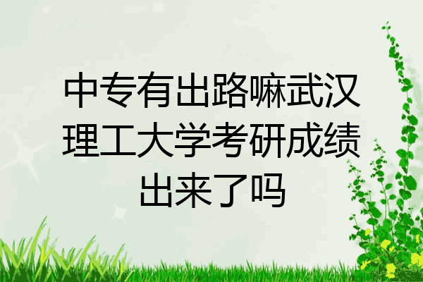 中专有出路嘛武汉理工大学考研成绩出来了吗