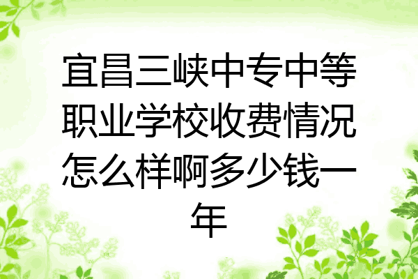 宜昌三峡中专中等职业学校收费情况怎么样啊多少钱一年