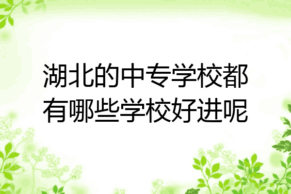 湖北的中专学校都有哪些学校好进呢