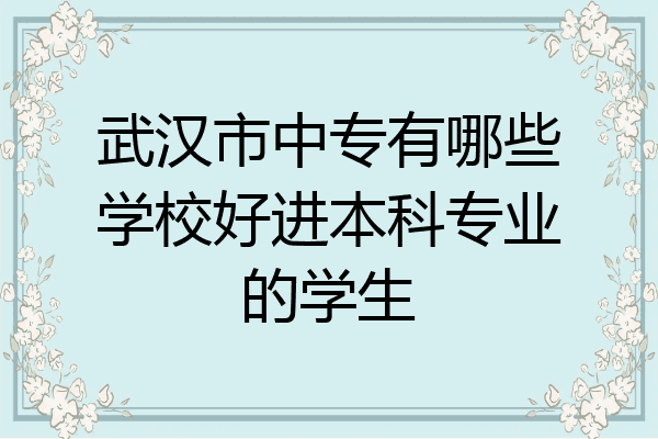 武汉市中专有哪些学校好进本科专业的学生