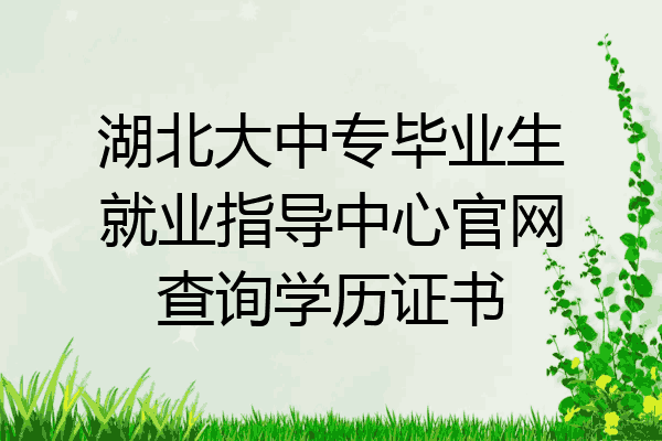 湖北大中专毕业生就业指导中心官网查询学历证书