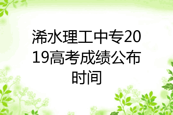 浠水理工中专2019高考成绩公布时间