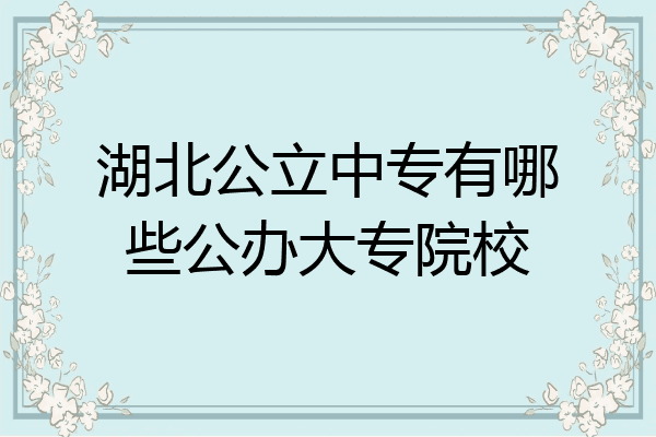 湖北公立中专有哪些公办大专院校