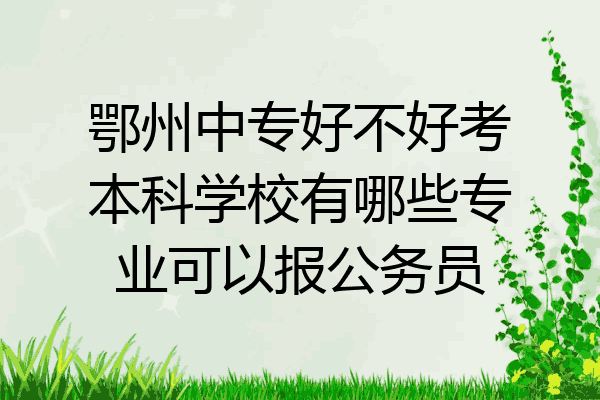 鄂州中专好不好考本科学校有哪些专业可以报公务员