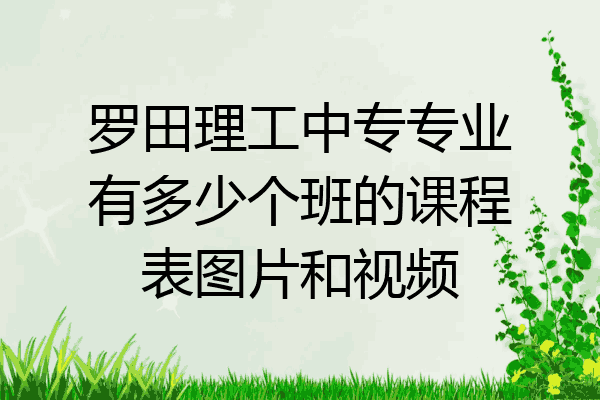 罗田理工中专专业有多少个班的课程表图片和视频