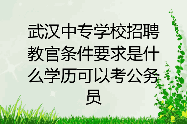 武汉中专学校招聘教官条件要求是什么学历可以考公务员