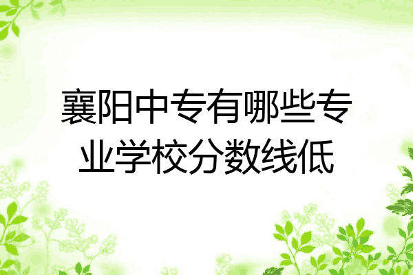 襄阳中专有哪些专业学校分数线低