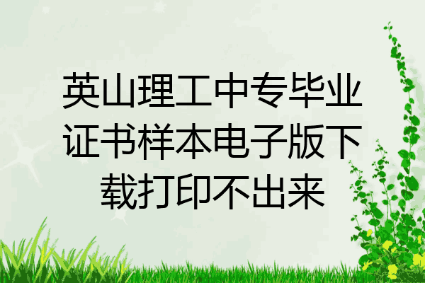 英山理工中专毕业证书样本电子版下载打印不出来