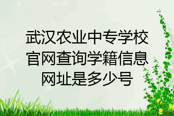 武汉农业中专学校官网查询学籍信息网址是多少号