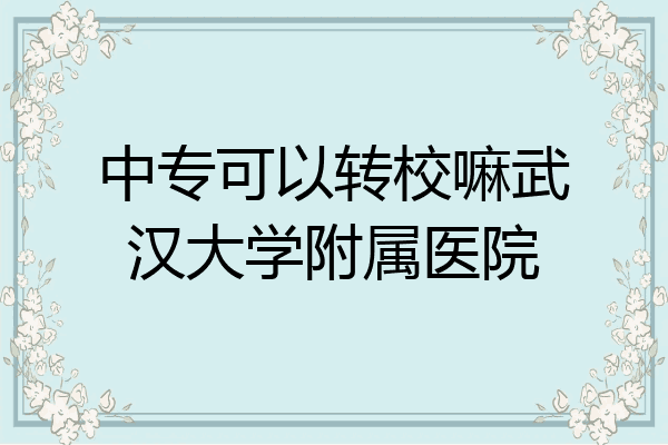 中专可以转校嘛武汉大学附属医院