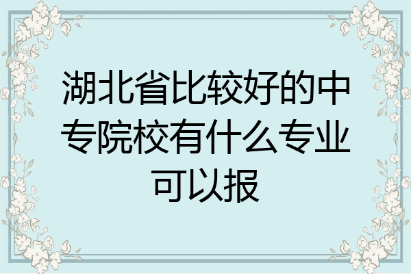 湖北省比较好的中专院校有什么专业可以报