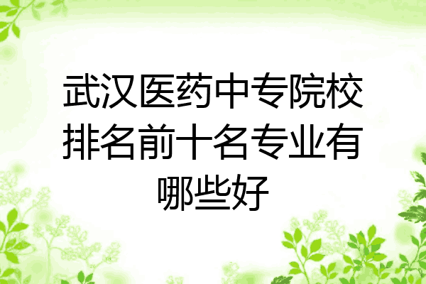 武汉医药中专院校排名前十名专业有哪些好
