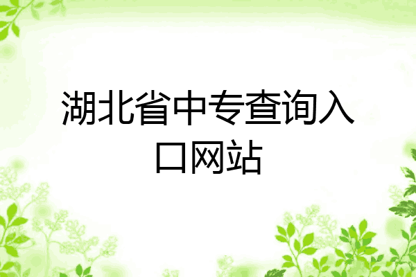 湖北省中专查询入口网站