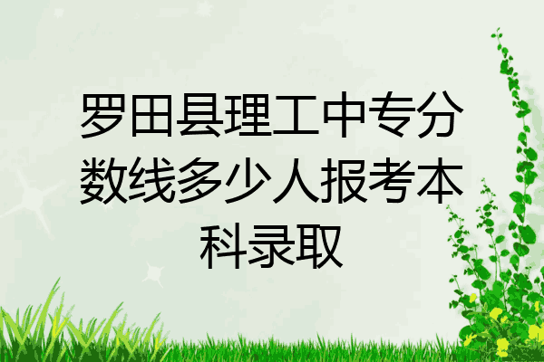 罗田县理工中专分数线多少人报考本科录取