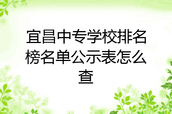 宜昌中专学校排名榜名单公示表怎么查