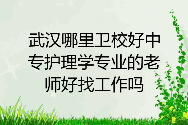 武汉哪里卫校好中专护理学专业的老师好找工作吗