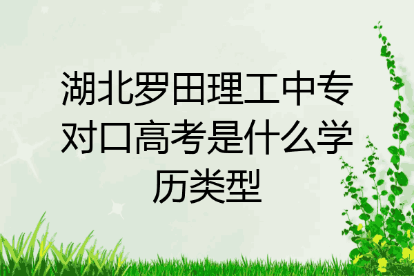 湖北罗田理工中专对口高考是什么学历类型