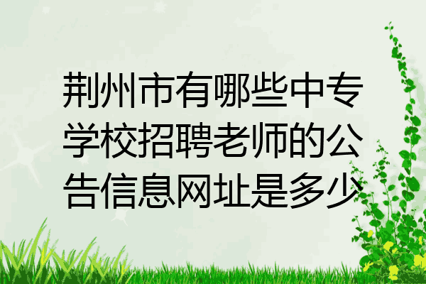 荆州市有哪些中专学校招聘老师的公告信息网址是多少