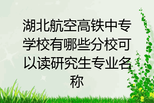 湖北航空高铁中专学校有哪些分校可以读研究生专业名称