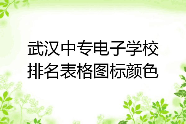 武汉中专电子学校排名表格图标颜色