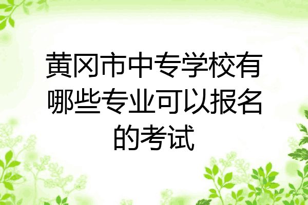 黄冈市中专学校有哪些专业可以报名的考试