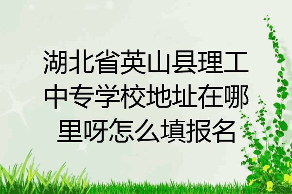 湖北省英山县理工中专学校地址在哪里呀怎么填报名