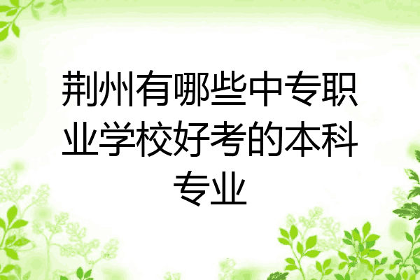 荆州有哪些中专职业学校好考的本科专业