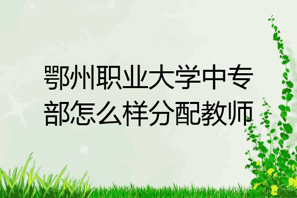 鄂州职业大学中专部怎么样分配教师