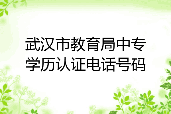 武汉市教育局中专学历认证电话号码