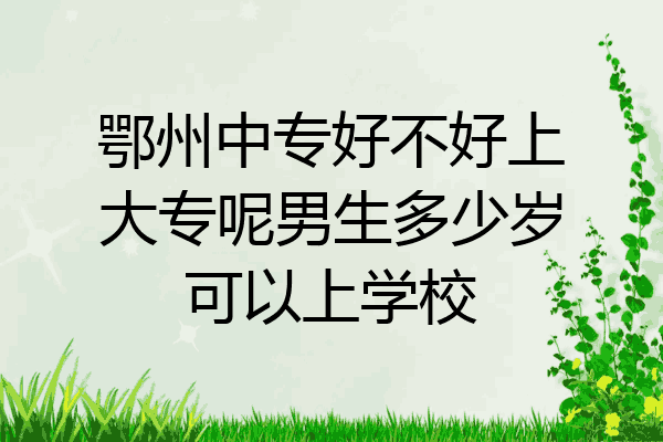 鄂州中专好不好上大专呢男生多少岁可以上学校