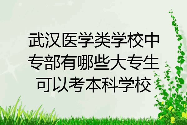 武汉医学类学校中专部有哪些大专生可以考本科学校